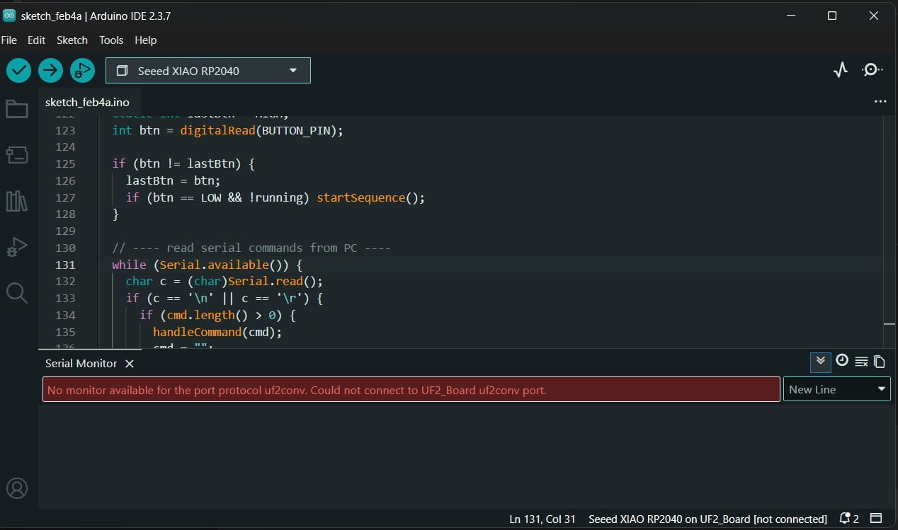Serial Monitor error UF2_Board